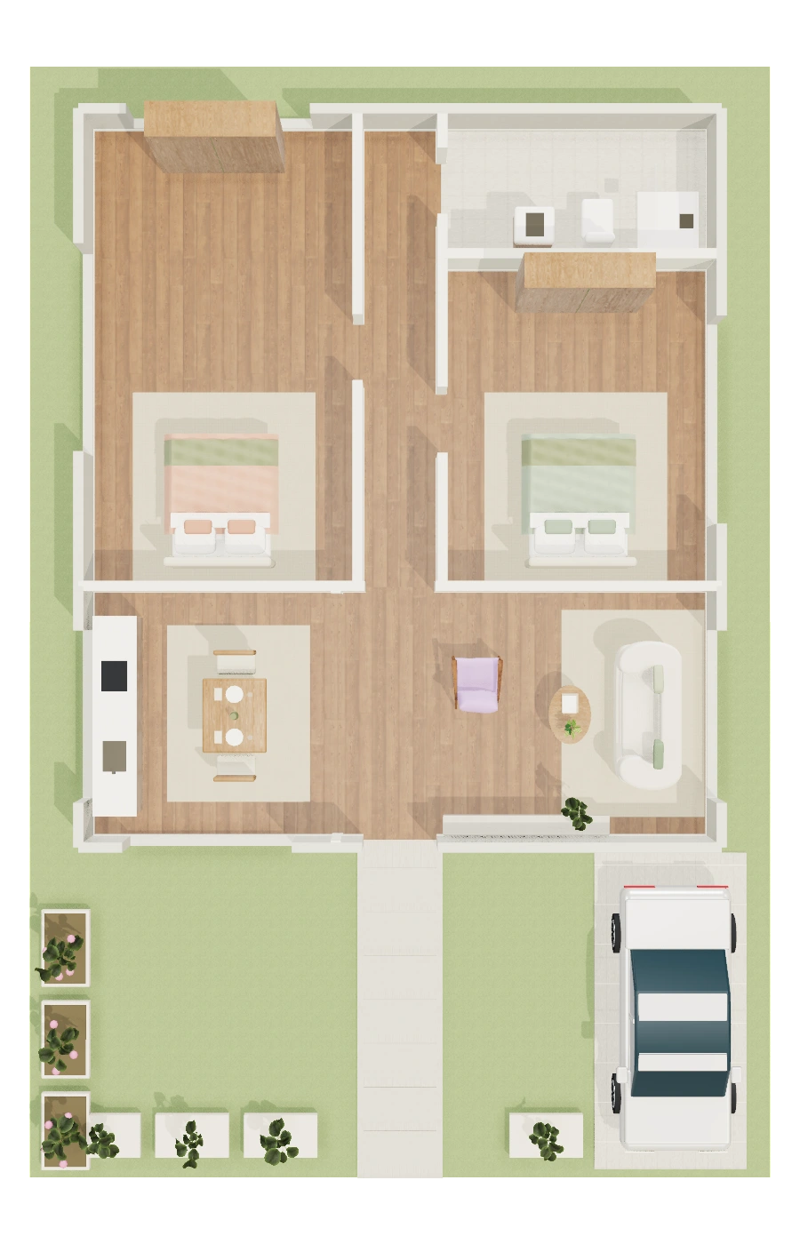 Furnished 40 × 60 ft home