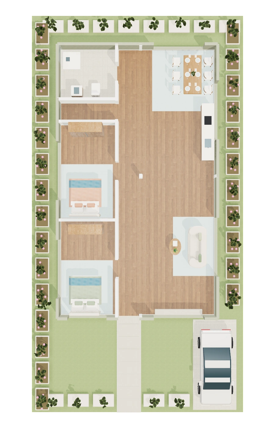 Furnished 40 × 75 ft home