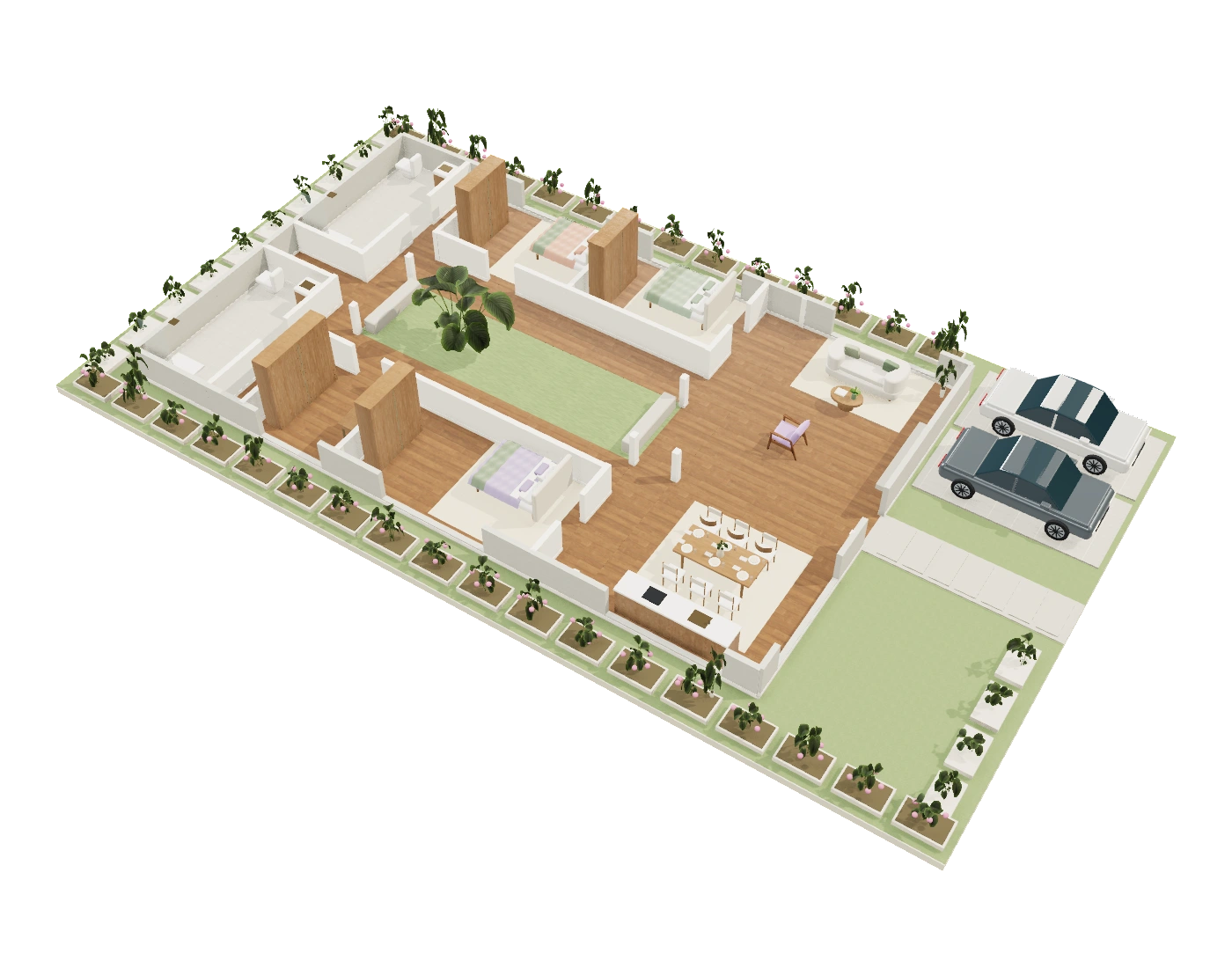 The courtyard villa furnished concept