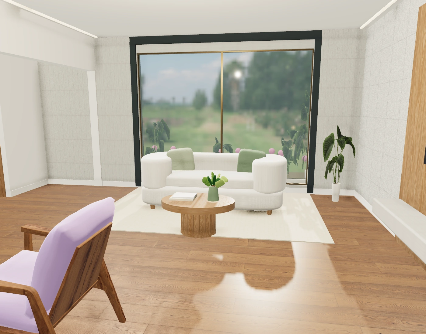 Living room rendered from the same sample model